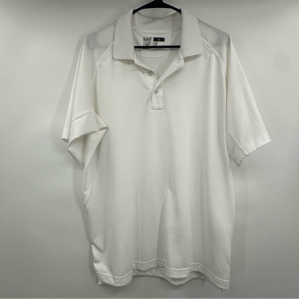 5.11 Tactical White Polo Shirt Size Large Golf Athletic Athleisure Work Gear